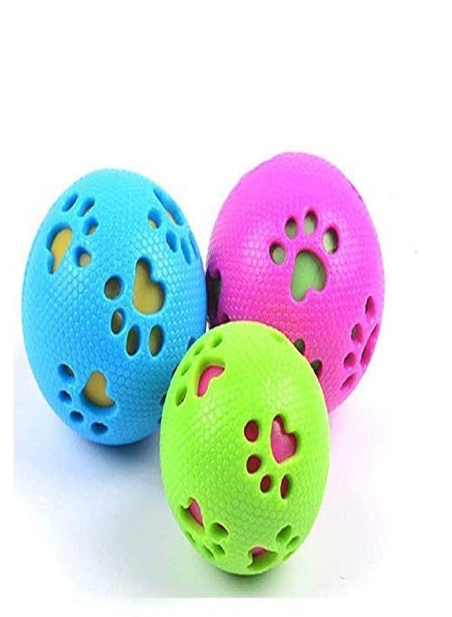 Pups&Pets لعبة كرة ضغط خضراء صلبة من Pups&Pets بتصميم مخلب، لعبة كرة تصدر صوتاً للكلاب والجراء. (عبوة من 3 قطع - قد يختلف اللون)... - Image 1